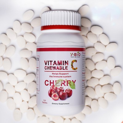 GMP factory manufacturer eco-friendly Cherry Flavor Vitamin C chewable tablet