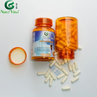 New product reliable 500mg per capsule food grade natural calming effect capsules stress relief sleep aid GABA capsules