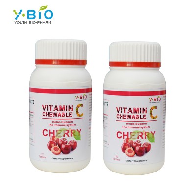 GMP Certified OEM Cherry Flavor Chewable  Vitamin C Tablet For Immune Support