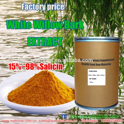 Natural Salicin White Willow Bark P.E. from GMP factory